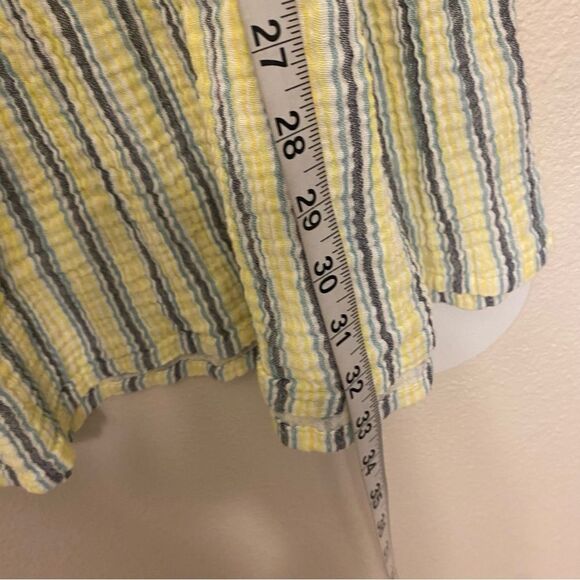 Dip pastel stripe beachy muslin gauze cotton tiered crew sleeveless dress boho S - Picture 5 of 7